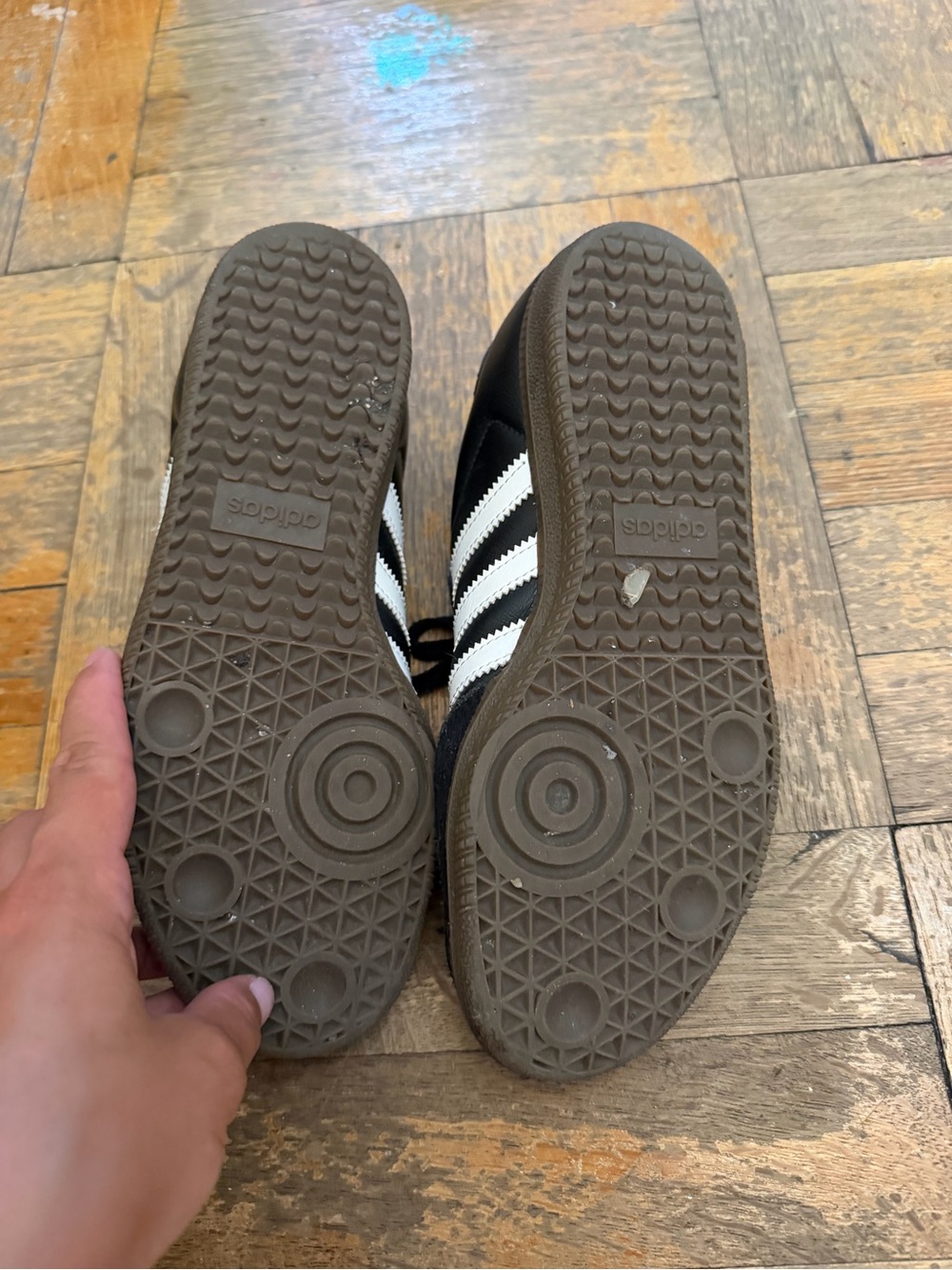 adidas Samba Black and White Leather Sneakers - Picture 4 of 4